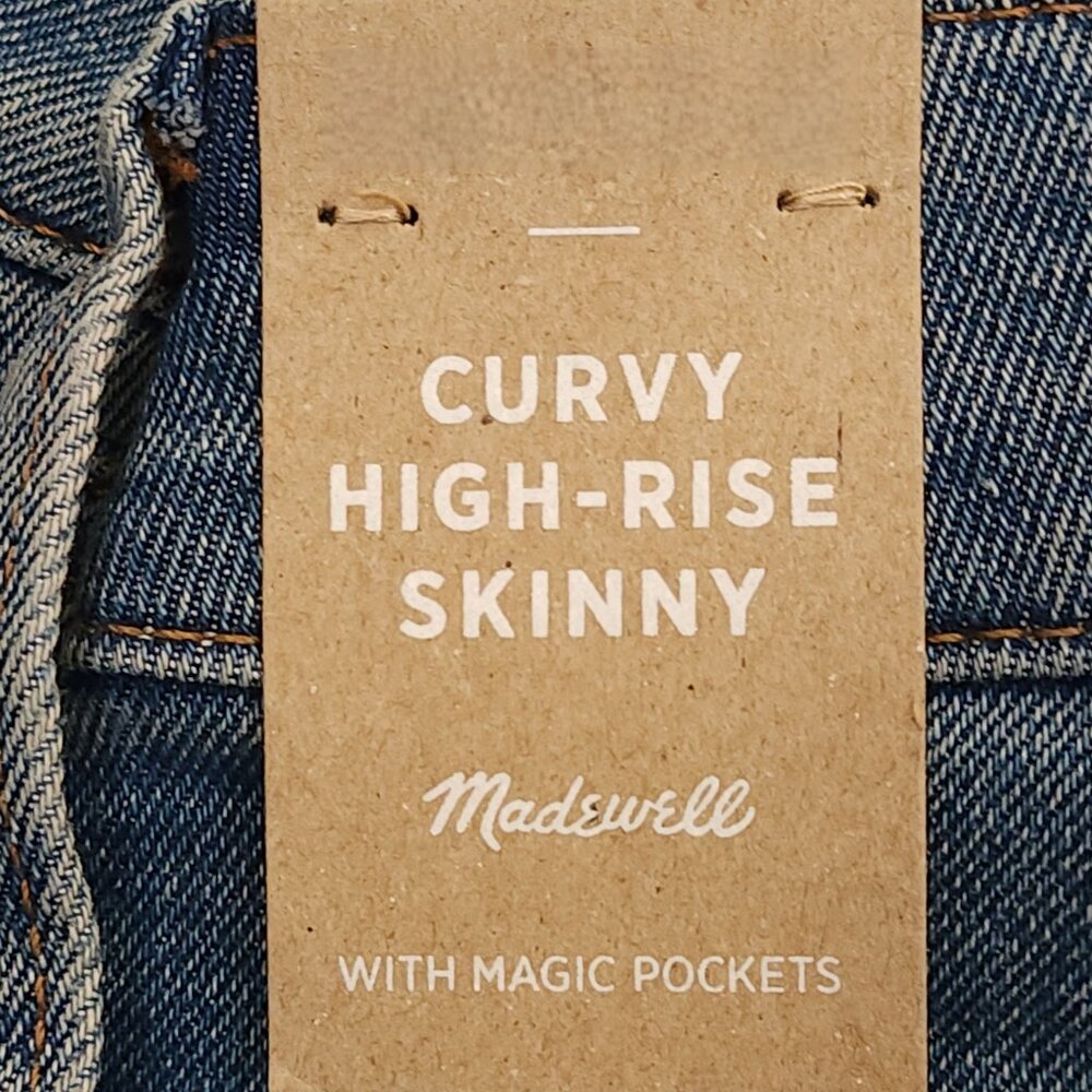 Madewell Curvy High Rise Skinny Womens Plus Size Blue Jeans 16W $128 price NWT - Picture 4 of 6